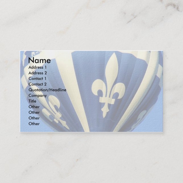 Fleurdelisé template business card (Front)