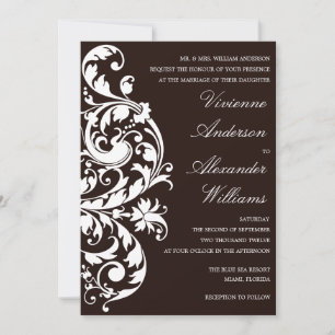FLEURISME NOIR ET BLANC  FAIRE-PART DE MARIAGE