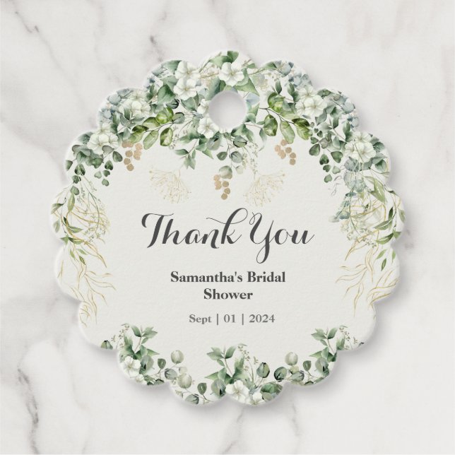 Fleurissement Chic de Feuillage : Étiquette de Fav (Devant)