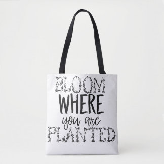"Fleurissez où vous êtes" sac planté de motivation
