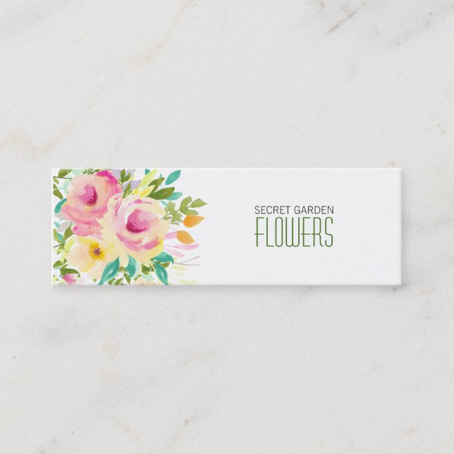Fleuriste peint Cartes de visite maigres (Devant)