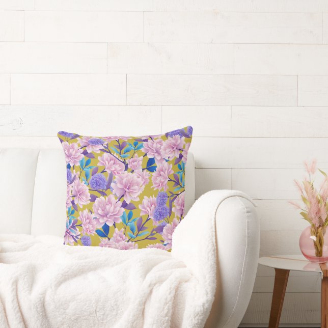 Fleuron Pastel Floral Design Jeter Oreiller (Canapé)