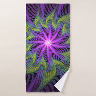 Fleuron vert violet Art Abstrait fractal moderne