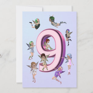 Fleurs 9e invitation à la fête d'anniversaire