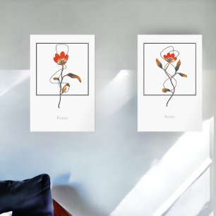 Fleurs à tige unique avec détail Abstrait