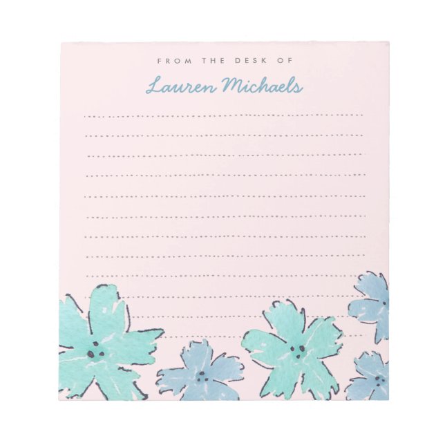 Fleurs amusantes Bloc-notes personnalisées (Devant)