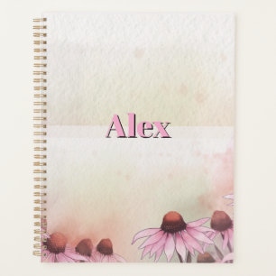 Fleurs aquarelles modernes & nom personnalisé 