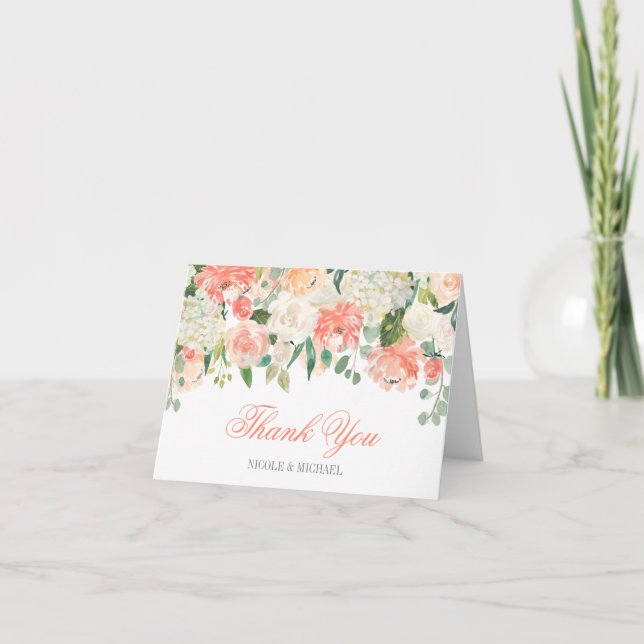 Fleurs aquarelles pastel Merci (Devant)