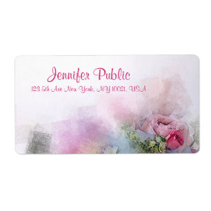Fleurs aquarelles personnalisées Élégant Script mo