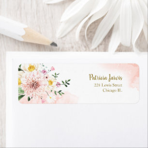 Fleurs aquarelles rose blush