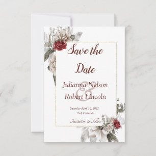 Fleurs aquarelles rouges et brumeuses invitation s