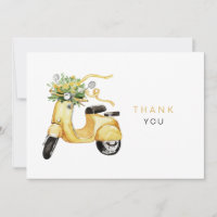 Fleurs aquarelles sur un scooter Merci personnalis
