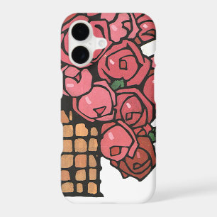 Fleurs Art Déco vintages, Roses de jardin rose