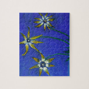 Fleurs art texturé Puzzle avec boîte cadeau