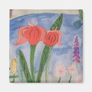 Fleurs Au Bord Du Lac Magnet