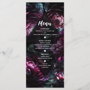 Fleurs audacieuses et lunatiques Menu de mariage f