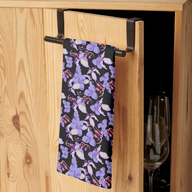 Fleurs autochtones du Maryland Serviette de cuisin (Pliage en tiers)