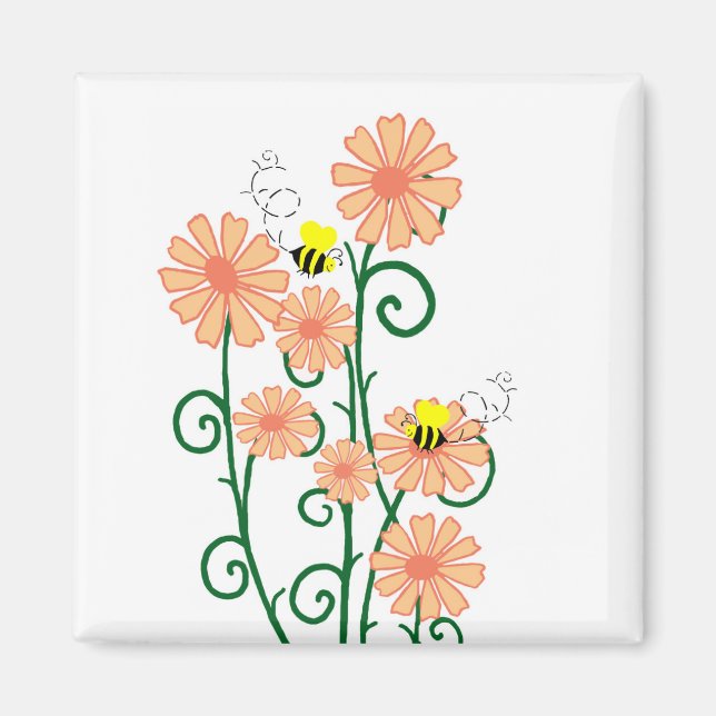 Fleurs avec aimant d'abeilles (Devant)