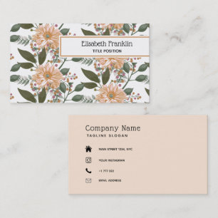 Fleurs beiges Carte de visite Motif