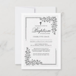 Fleurs Bénédiction Religieuse Invitation