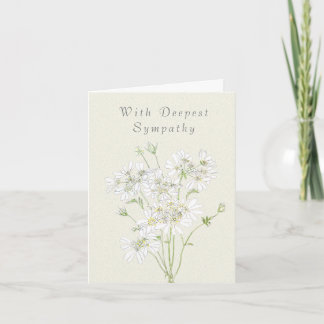 fleurs blanches 2 Pensez à vous Carte de sympathie