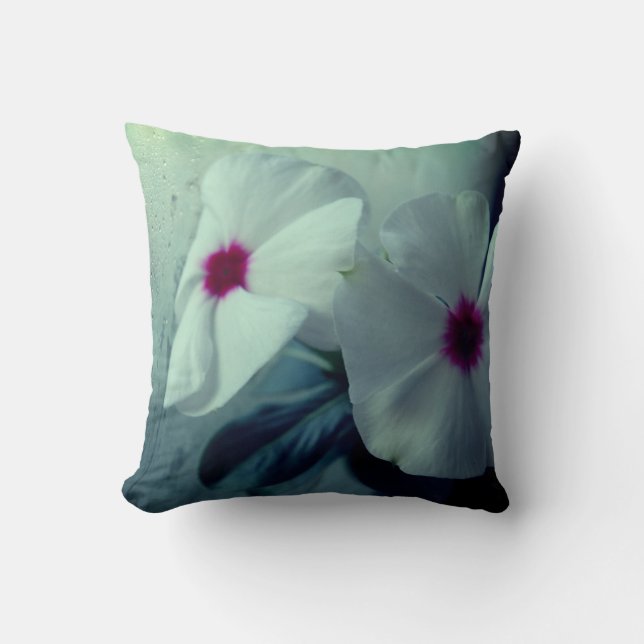 Fleurs blanches Coussin à lancer photo 41 cm x 41  (Recto)
