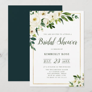 Fleurs blanches d'été invitation à la douche nupti