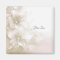 Fleurs Blanches Ivoire Aimant
