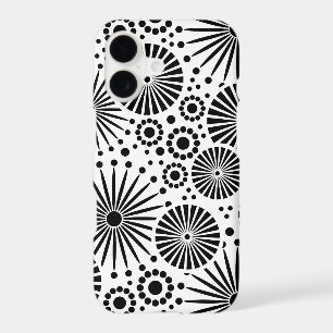 Fleurs blanches noires rétro Droid Coque RAZR