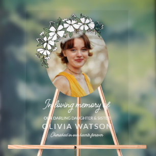 Fleurs Blanches Ovale Photo En Mémoire Amoureuse