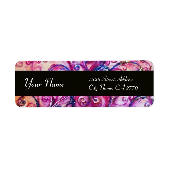 FLEURS BLANCHES rose vif violet noir (Devant)