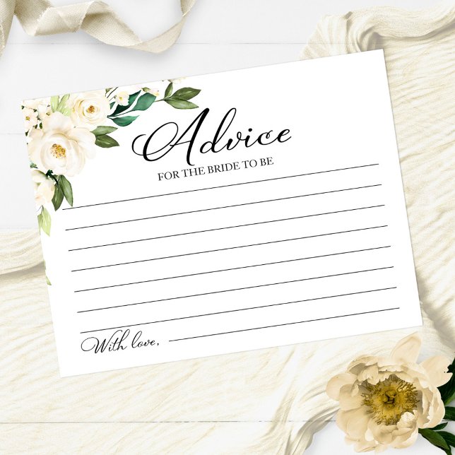 Fleurs blanches vertes Cartes de conseil Fête des  (Créateur téléchargé)