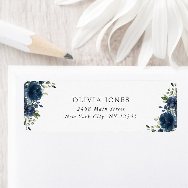 Fleurs Bleu Marine, Verdure, Bohème, Baby Shower d (En situation)