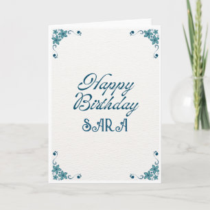 Fleurs bleues Bonne carte d'anniversaire