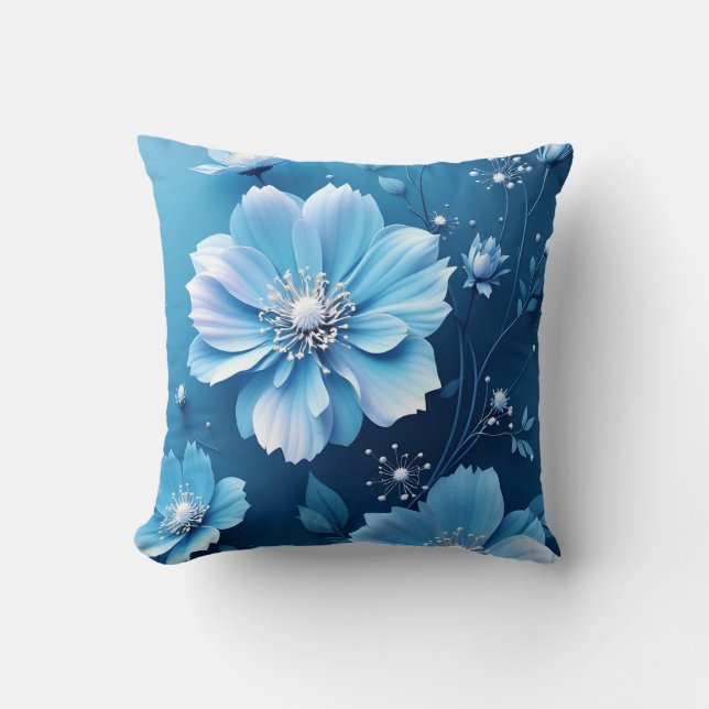 Fleurs Bleues Coussin  (Recto)