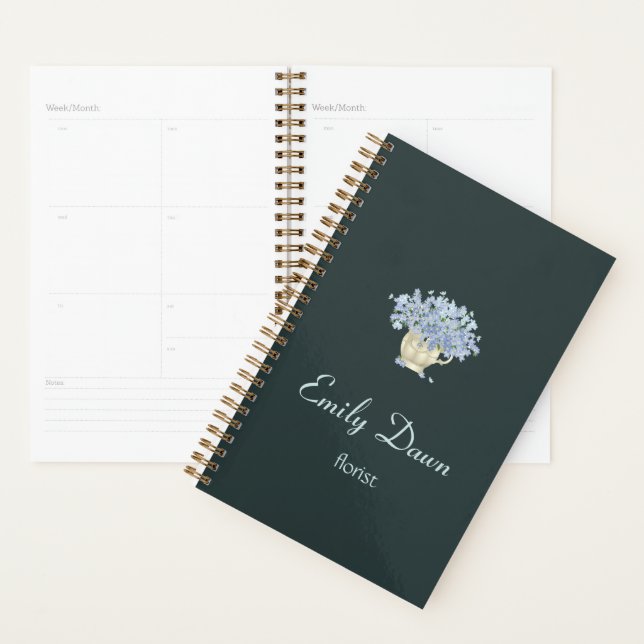 Fleurs bleues en gris vase (Devant avec enveloppe)