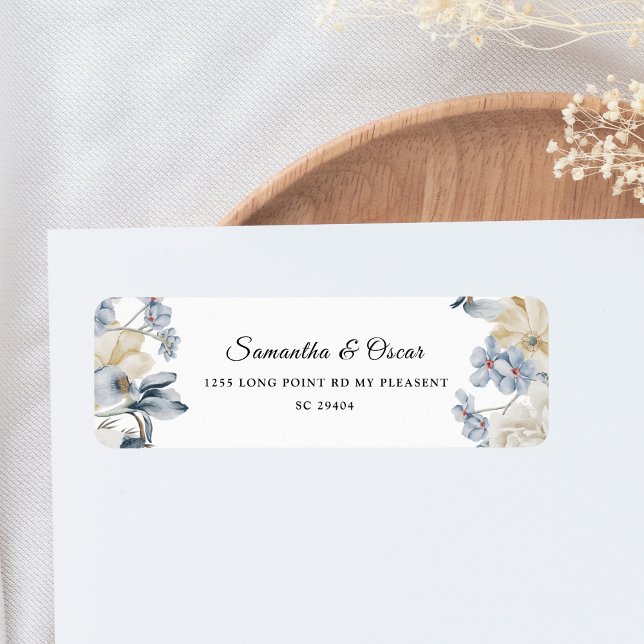 Fleurs Bleues Et Blancs D'Hiver Élégantes (Créateur téléchargé)