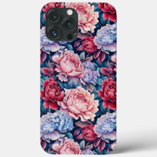 Fleurs bleues et roses iPhone / coque ipad