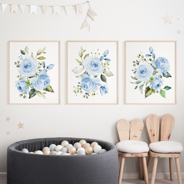 Fleurs bleues, Fleurs aquarelles, Garçon (Créateur téléchargé)