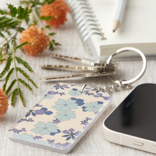 Fleurs Bleues, Fleurs Violettes, Motif Floral (Devant droit)