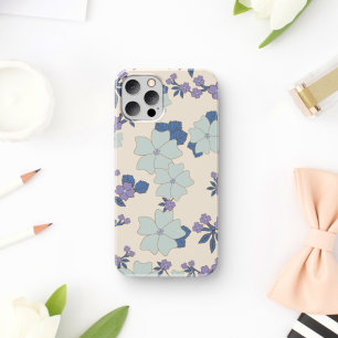 Fleurs bleues, fleurs violettes, motif floral