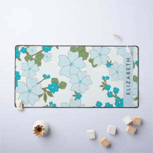 Fleurs Bleues, Motif De Fleurs, Votre Nom