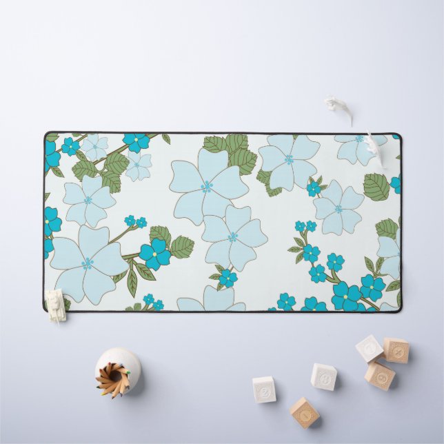 Fleurs Bleues, Motif Floral, Motif De Fleurs (Tableau pour enfants)