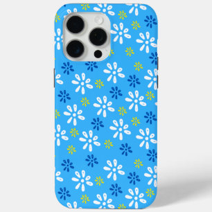 Fleurs bleues Motif iPhone 15 Pro Max Coque