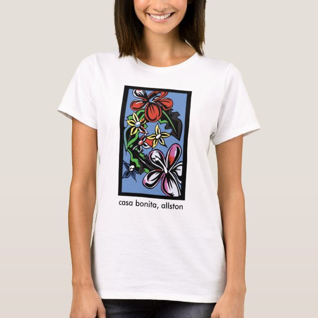 Fleurs bleues, T-shirt de Bonita de maison (Devant)