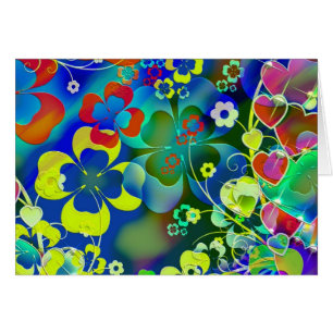 Fleurs bleues vertes