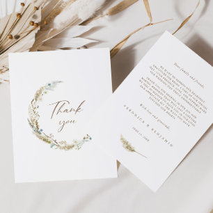 Fleurs bohèmes et Carte de remerciements en laiton