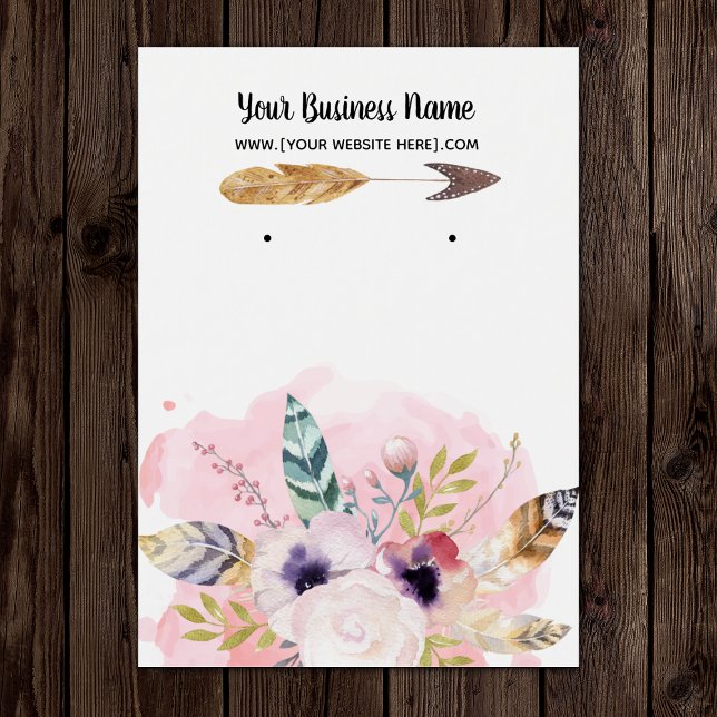 Fleurs Boho Arrow Écouter des cartes d'affichage (Créateur téléchargé)