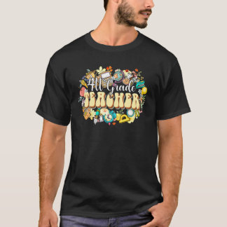 Fleurs Boho T-Shirt Dos 4e Année Remerciement Ense