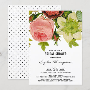 Fleurs botaniques Invitation à la douche nuptiale 